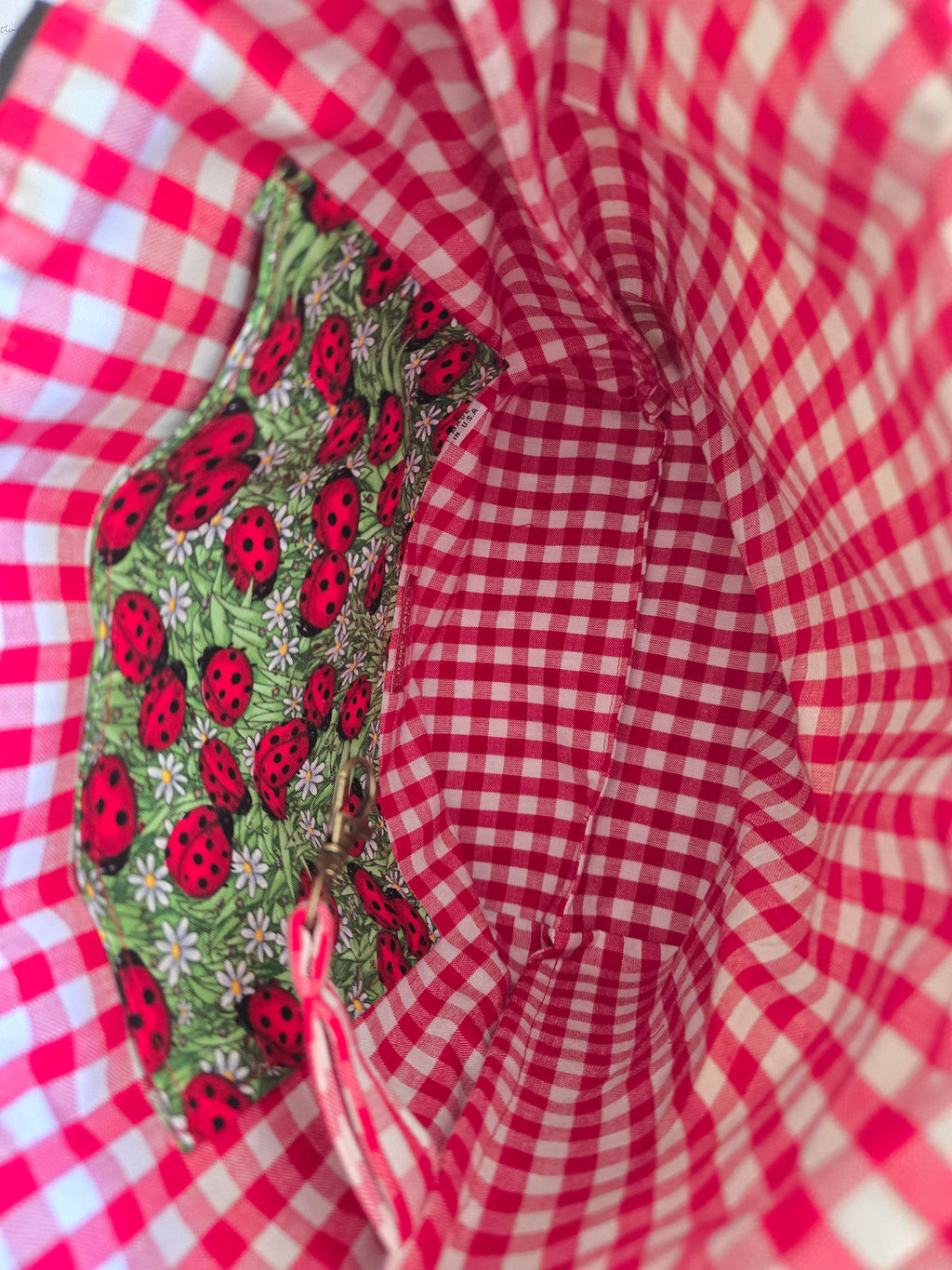Handmade Lady Bug Tote Bag