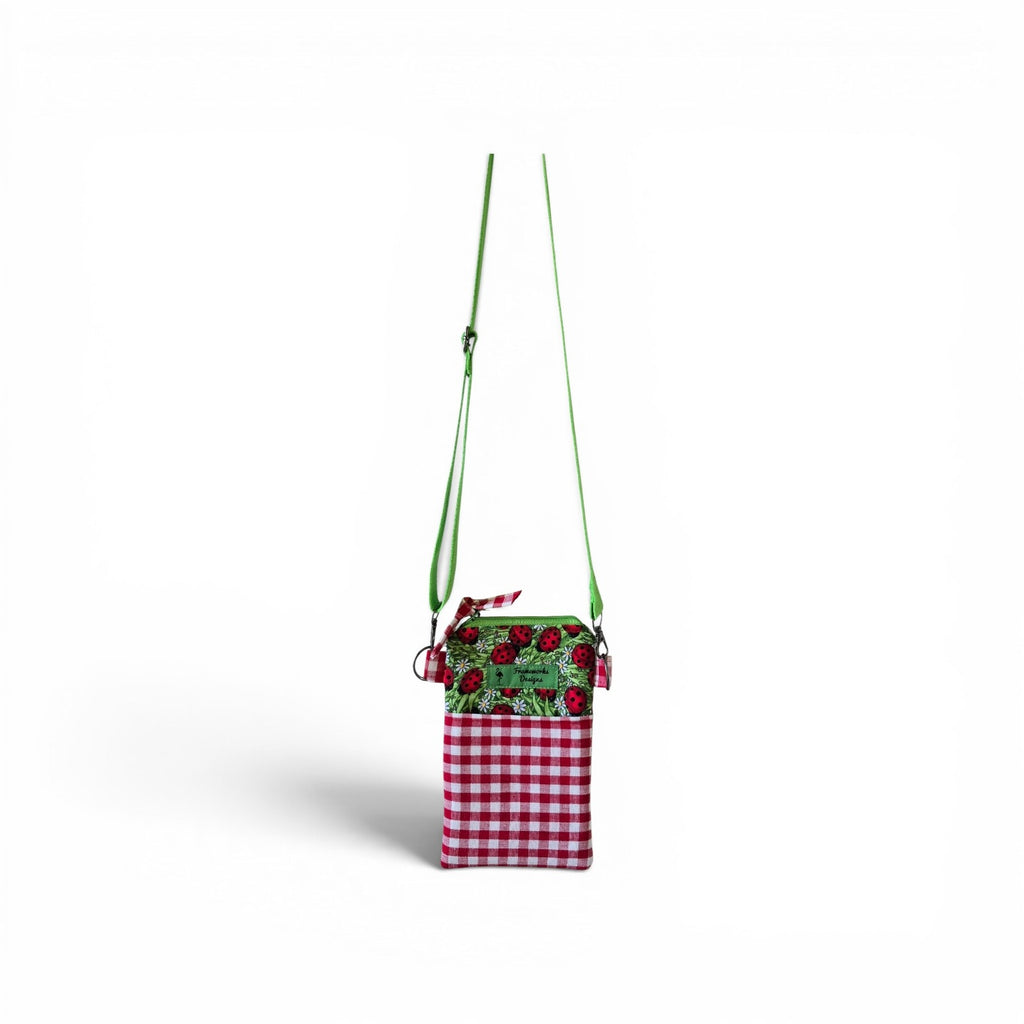 Handmade Lady Bug Cell Phone Crossbody Bag