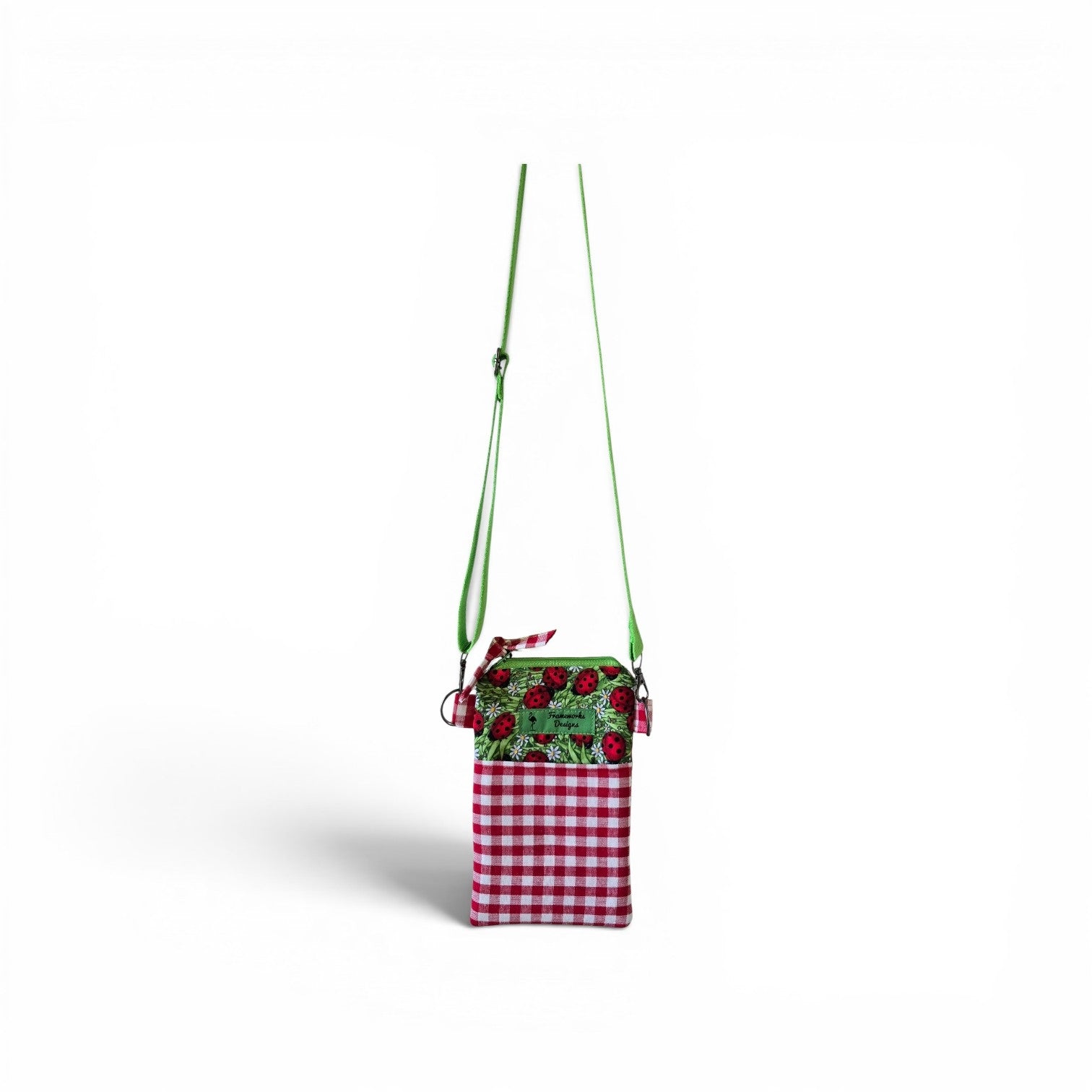 Handmade Lady Bug Cell Phone Crossbody Bag